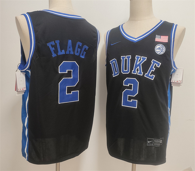 Men's Black Duke Blue Devils #2 Cooper Flagg Stitched Basketball Jersey